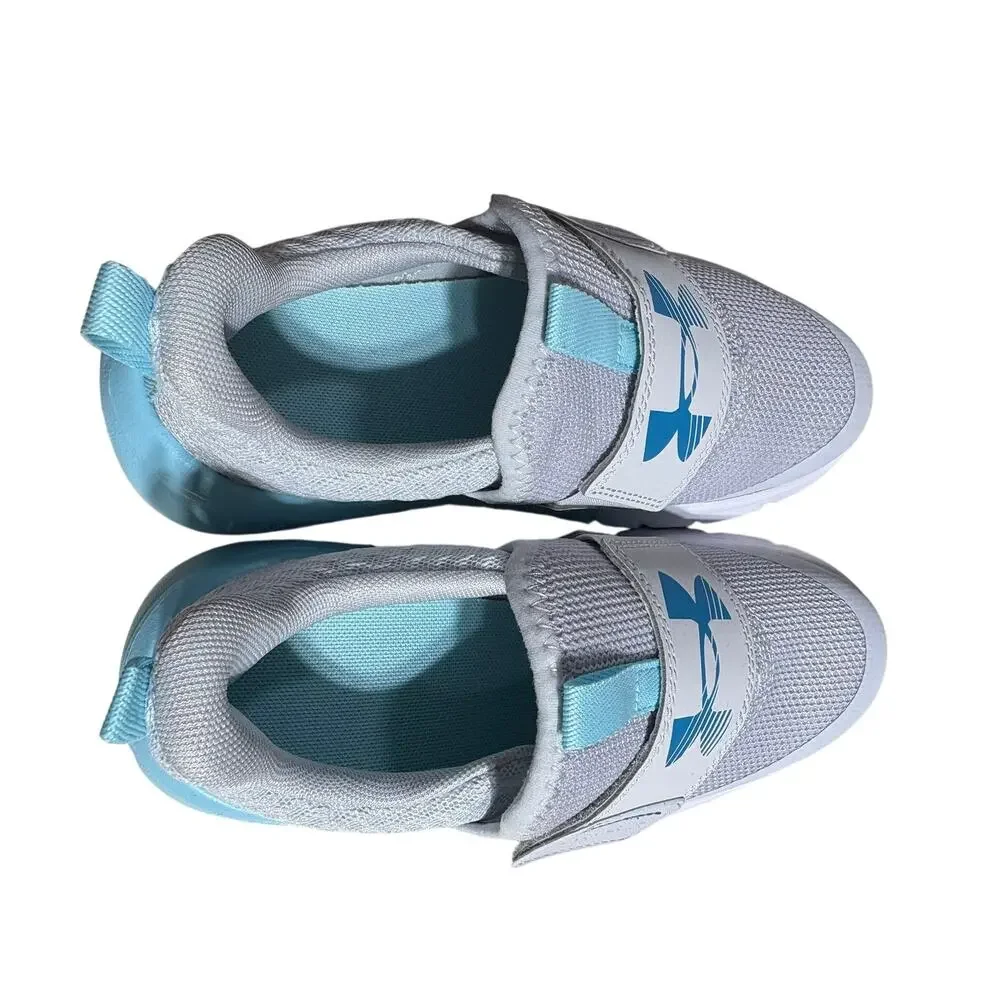 Under Armour 1Y Gray Blue Flash No Tie Kids Girls 3026723-014 Sneakers Athletic